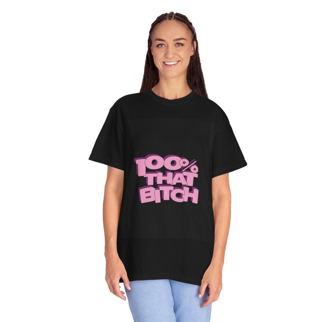 NEVRBROKE | Female Classic Oversized T-Shirt – '100% That Bitch' Edition
