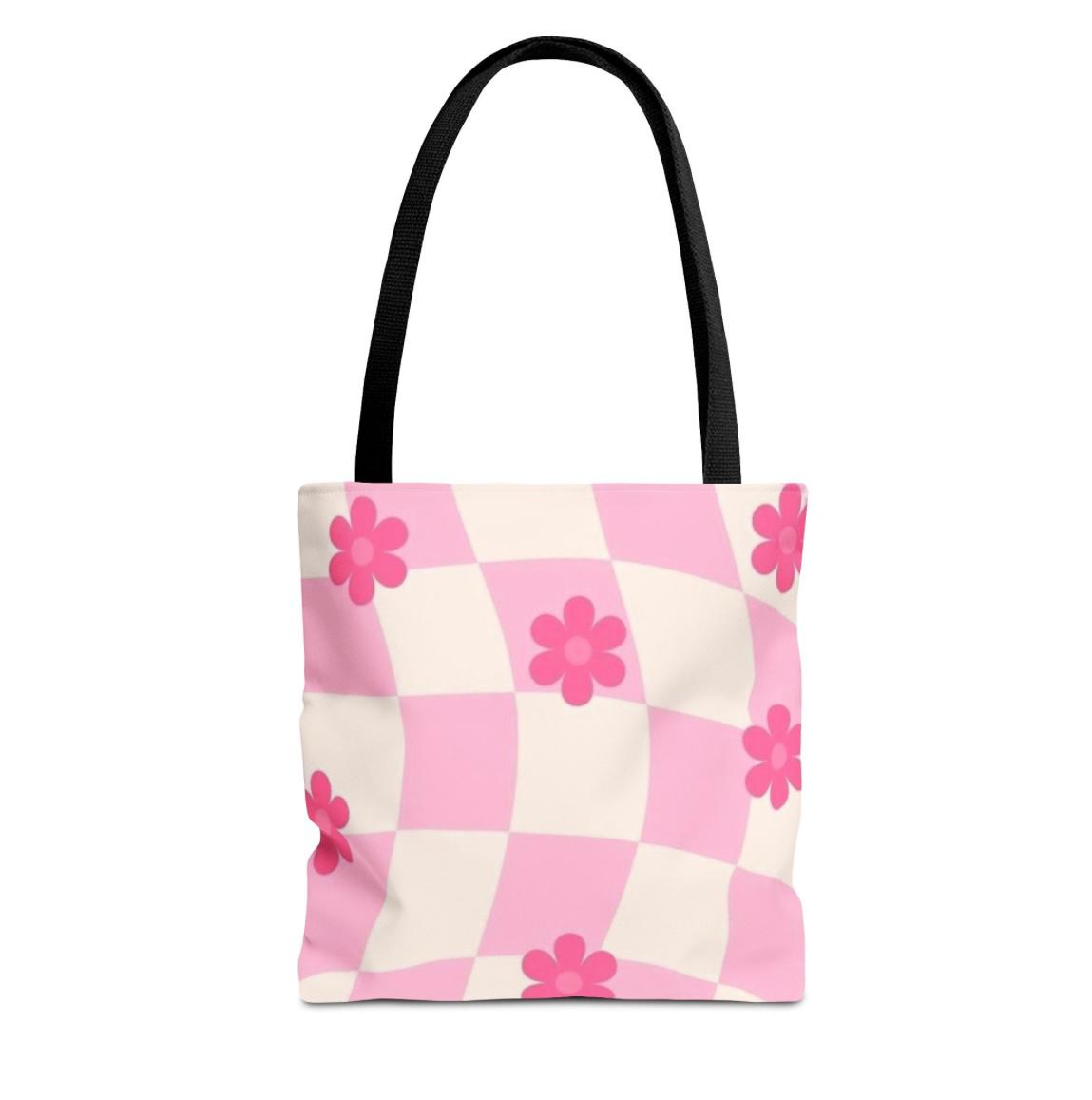Pink and White Checkered Floral