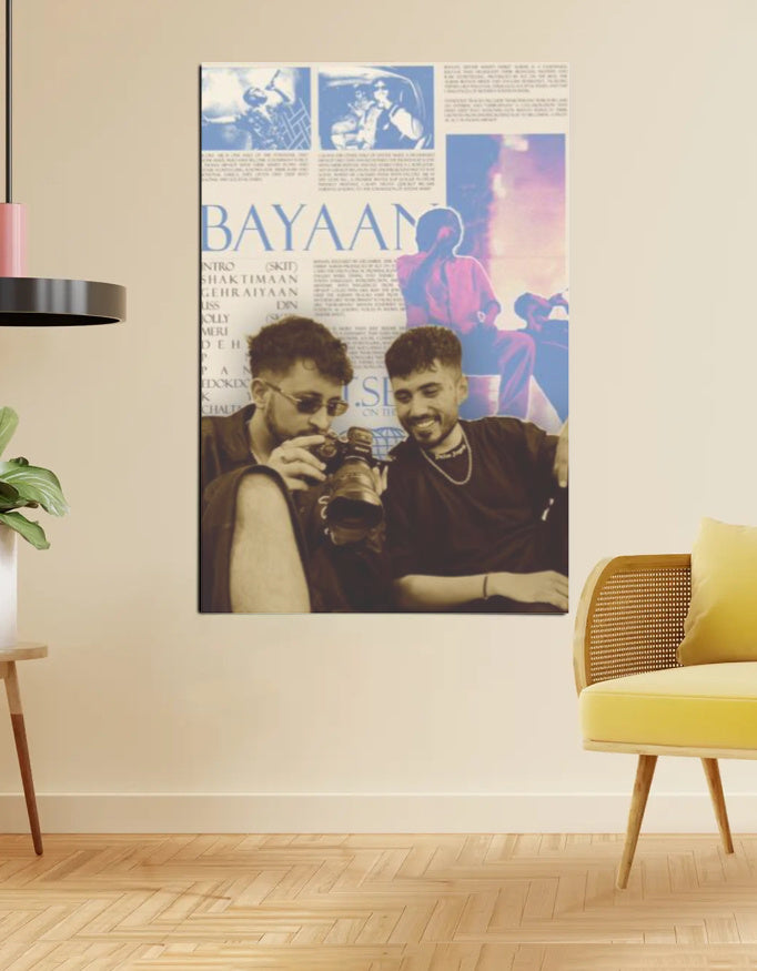 Bayaan – Seedhe Maut Aesthetic Blue Poster (BNW Mood Cut)