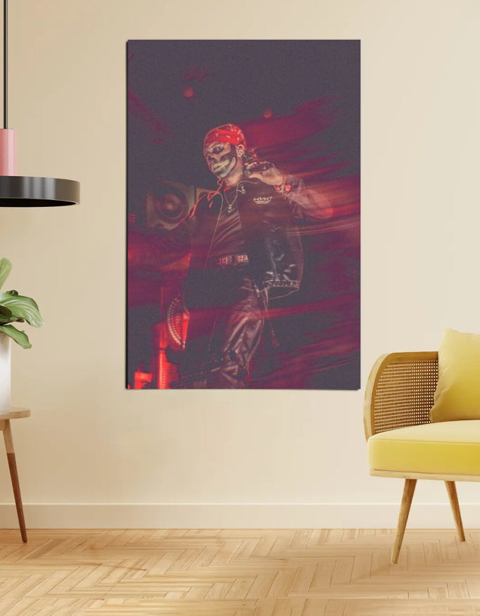 NOIRWAVE – Talwinder Blurred Red & Black Monochrome Poster