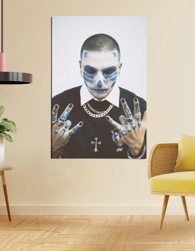 TALWINDER Skull Saints & Ice Veins – Gothic Street Portrait in Blue