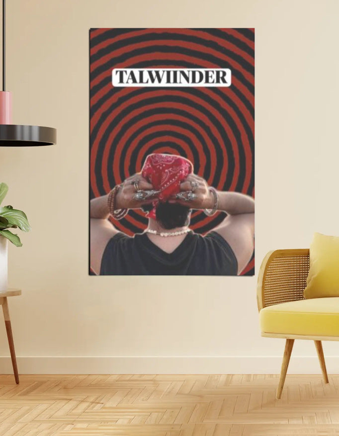 infinite heart – Talwinder Love Loop Poster (Black × Red)