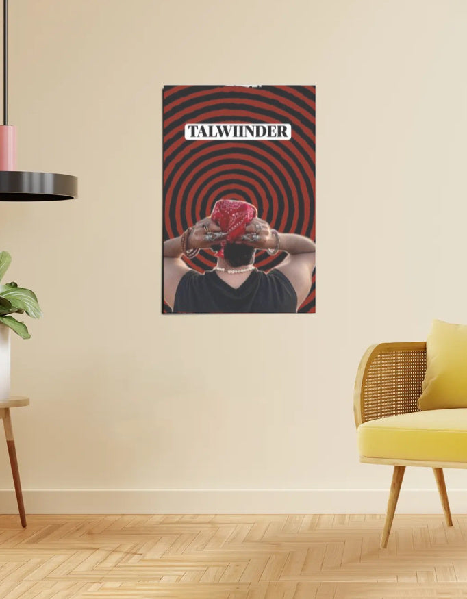 infinite heart – Talwinder Love Loop Poster (Black × Red)