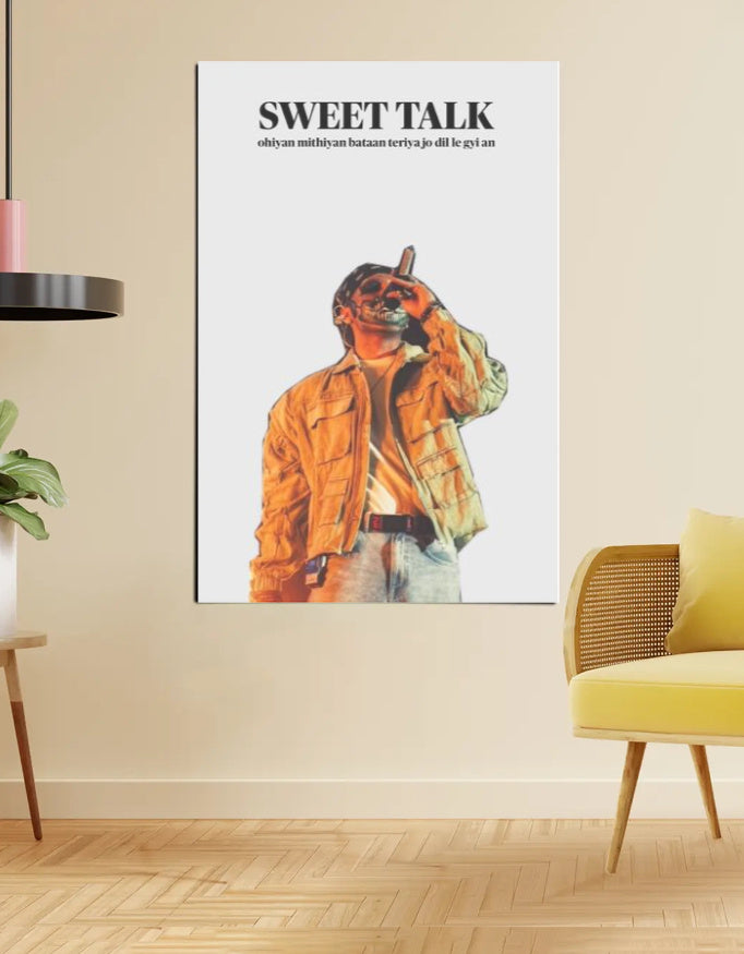 Live in Yellow – Talwinder Concert Poster (White Background Aesthetic)