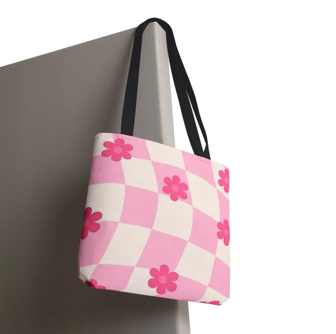 Pink and White Checkered Floral