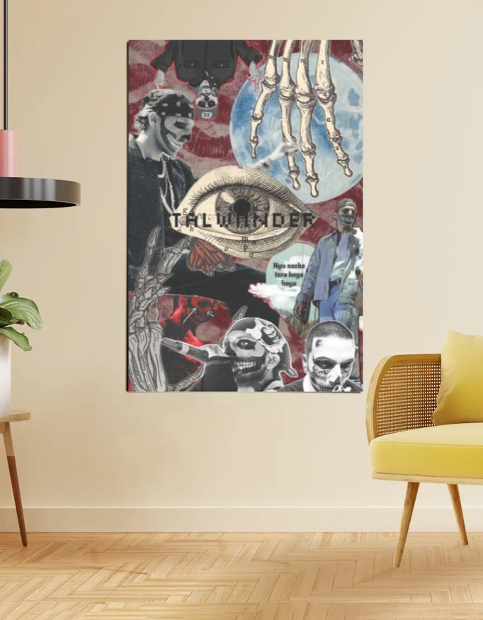 Red Obsession – Talwinder Chaos Collage (Skulls × Lipstick × Moon)
