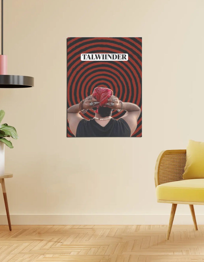 infinite heart – Talwinder Love Loop Poster (Black × Red)